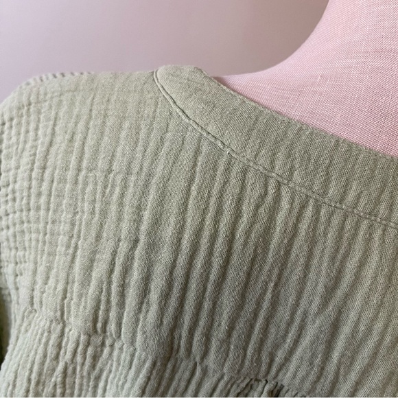 J. CREW V Neck Soft Gauze Popover Top Sagebrush T-Shirt - Picture 6 of 7